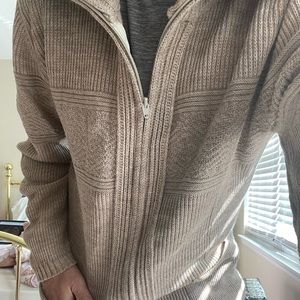 London Fog zip up Cardigan w/ pockets Vintage, 100% Virgin Acrylic, sz M